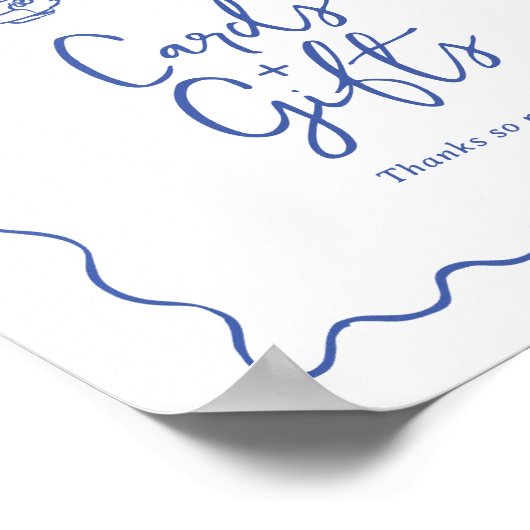 Whimsical Scribble Doodle Kaarten & Geschenken tek Poster (Hoek)