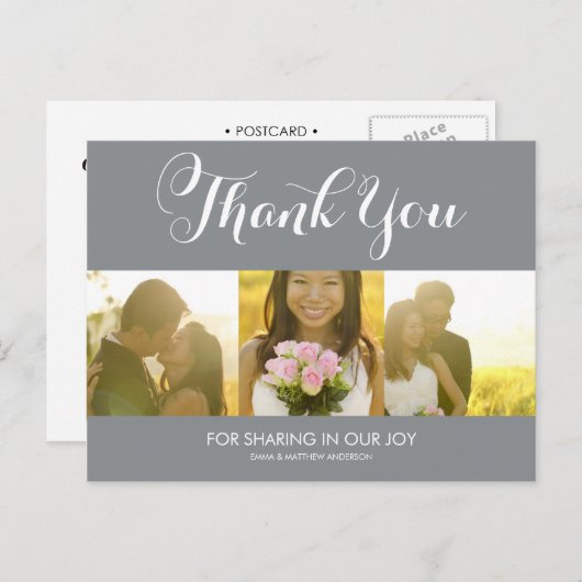 WHIMSICAL SCRIPT | BEDANKT DANK U BRIEFKAART (Voorkant / Achterkant)