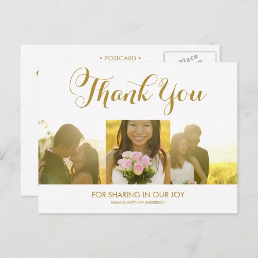 WHIMSICAL SCRIPT | BEDANKT DANK U BRIEFKAART (Voorkant / Achterkant)