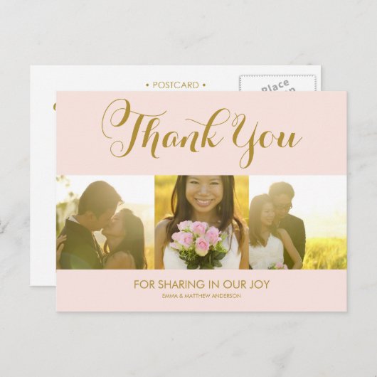 WHIMSICAL SCRIPT | BEDANKT DANK U BRIEFKAART (Voorkant / Achterkant)