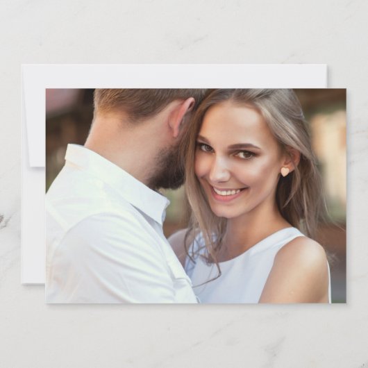 Whimsical Script Black Full Photo Save the Date Kaart (Achterkant)