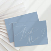 Whimsical Script | Blue Best Man proposal Kaart