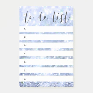 whimsical script blue sparkle spa To-do list Post-it® Notes