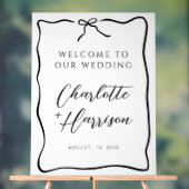 Whimsical Script Border Wedding Acryl Bord (Neutraal)