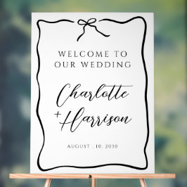 Whimsical Script Border Wedding Acryl Bord