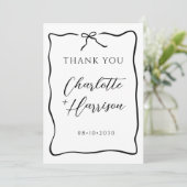 Whimsical Script Border Wedding Bedankkaart (Staand voorkant)