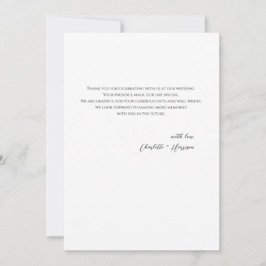 Whimsical Script Border Wedding Bedankkaart (Achterkant)