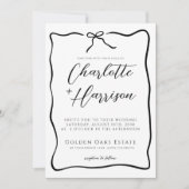 Whimsical Script Border Wedding Kaart (Voorkant)