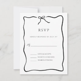 Whimsical Script Border Wedding RSVP Kaartje