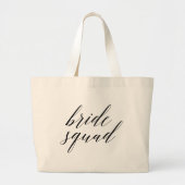 Whimsical Script Bride Squad Bachelorette Canvas t Grote Tote Bag (Voorkant)