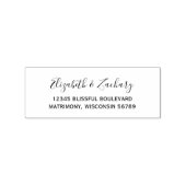 Whimsical Script Bruiloft Retouradres Rubberstempel (Afrduk)