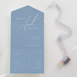 Whimsical Script | Casual usty-zegel en -verzend All In One Uitnodiging