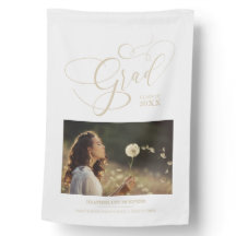 Whimsical Script Chic Gold Modern Foto Afstuderen