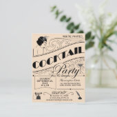 Whimsical script cocktail party uitnodiging (Staand voorkant)