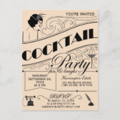 Whimsical script Cocktail party uitnodiging (Voorkant)