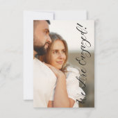 Whimsical Script Custom Photo Couple Engagement Kaart (Voorkant)
