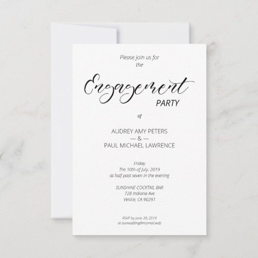 Whimsical Script Custom Photo Couple Engagement Kaart (Achterkant)