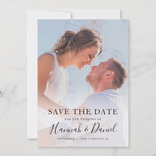 Whimsical Script Custom Photo Save the Date Kaart (Voorkant)