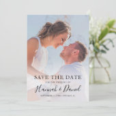 Whimsical Script Custom Photo Save the Date Kaart (Staand voorkant)
