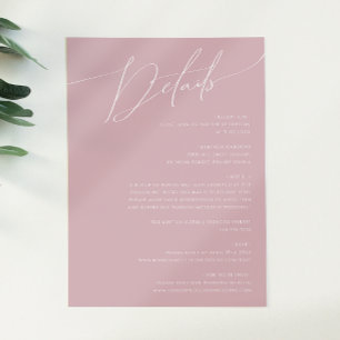 Whimsical Script   Details van het Roos Informatiekaartje