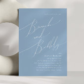 Whimsical Script | Dusty Blue Brunch en Bubble Kaart