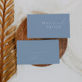 Whimsical Script | Dusty Blue Flat Wedding Plaatskaartje