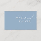 Whimsical Script | Dusty Blue Flat Wedding Plaatskaartje (Achterkant)