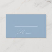 Whimsical Script | Dusty Blue Flat Wedding Plaatskaartje (Voorkant)