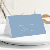 Whimsical Script | Dusty Blue Folded Plaatskaartje