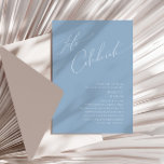 Whimsical Script | Dusty Blue Let's Celebrate Kaart<br><div class="desc">Introductie van ons verbluffende whimsical script | stoffige blauw laten we de uitnodiging vieren die perfect is voor je eenvoudige moderne boho spring feest. Ons elegante ontwerp omvat een levendig helder, pastelkleurpalet met een chic calligraphy script. Of u nu de voorkeur geeft aan een minimalistische of klassieke stijl, ons unieke...</div>