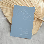 Whimsical Script | Dusty Blue RSVP-kaart RSVP Kaartje