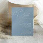 Whimsical Script | Dusty Blue Schedule of Events Informatiekaartje
