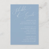 Whimsical Script | Dusty Blue Schedule of Events Informatiekaartje (Voorkant)