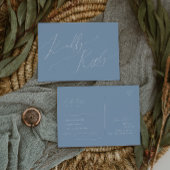 Whimsical Script | Dusty Blue Song Request RSVP Briefkaart