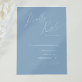 Whimsical Script Dusty Blue Song Request RSVP-kaar RSVP Kaartje