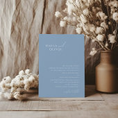 Whimsical Script | Dusty Blue Traditional Wedding Kaart