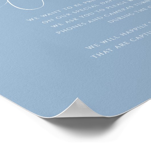 Whimsical Script | Dusty Blue Unplugged Ceremony Poster (Hoek)