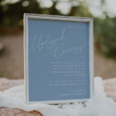 Whimsical Script | Dusty Blue Unplugged Ceremony Poster