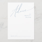 Whimsical Script | Dusty Blue Wedding Advieskaart (Voorkant)