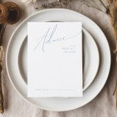 Whimsical Script | Dusty Blue Wedding Advieskaart