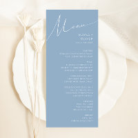 Whimsical Script | Dusty Blue Wedding Dinner