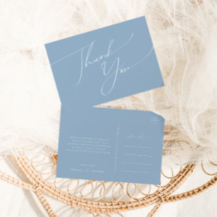 Whimsical Script   Dusty Blue Wedding Hartelijk da Briefkaart