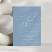 Whimsical Script | Dusty Blue Wedding Kaart