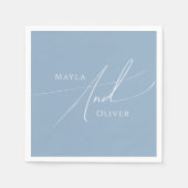 Whimsical Script | Dusty Blue Wedding Servet (Voorkant)
