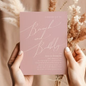 Whimsical Script | Dusty Roos Brunch en Bubble Kaart