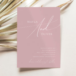 Whimsical Script | Dusty Roos Casual bruiloft Kaart