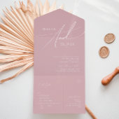 Whimsical Script | Dusty Roos Casual Seal and Send All In One Uitnodiging