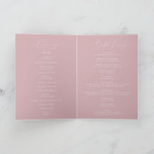 Whimsical Script | Dusty Roos Folded Wedding Programma (Binnen)