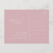 Whimsical Script | Dusty Roos Photo Save the Date Uitnodiging Briefkaart (Achterkant)