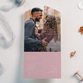 Whimsical Script | Dusty Roos Photo Seal and Send All In One Uitnodiging